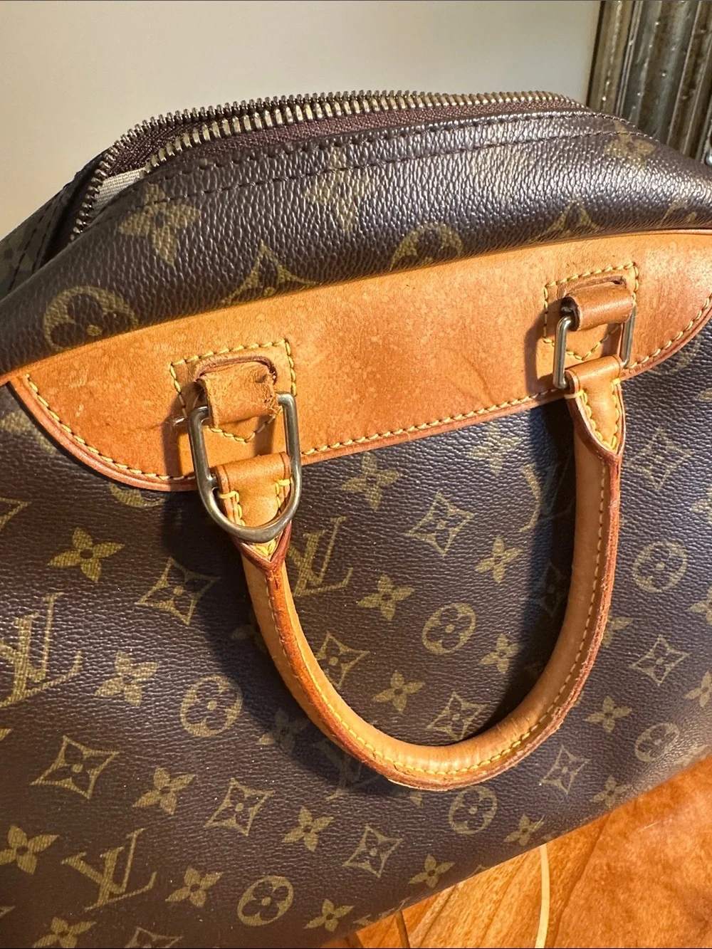Authentic Louis Vuitton Monogram Deauville Bowling Vanity Handbag.